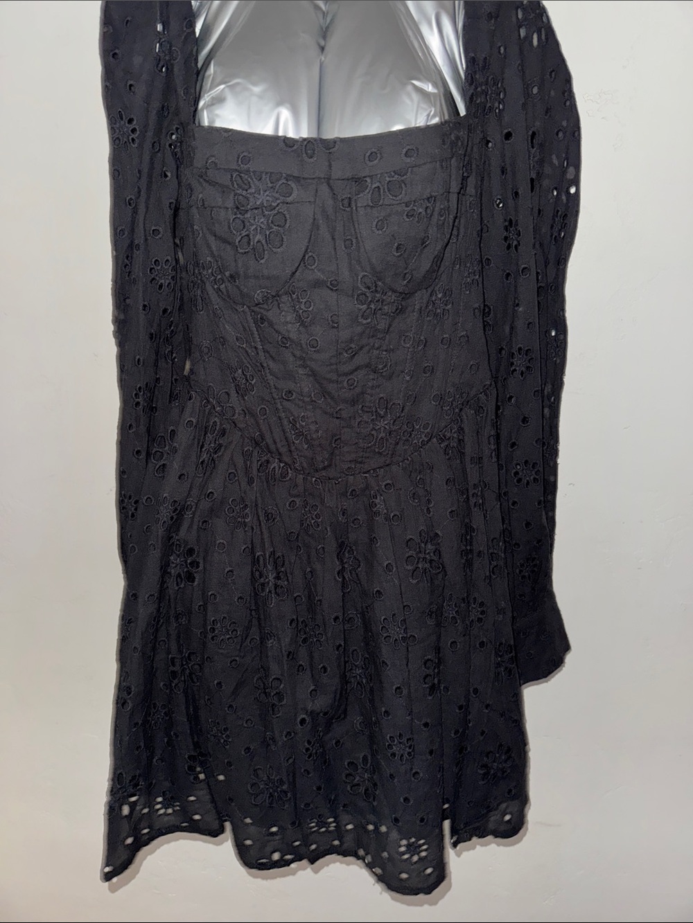 Forever 21 Black Eyelet Strapless Mini Dress with Matching Cover-Up